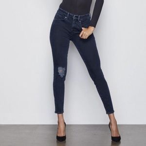 Good American Good Legs High Waist Skinny Jeans Dark Blue Stretch Size 2 26